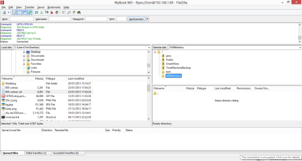 Filezilla screenshot
