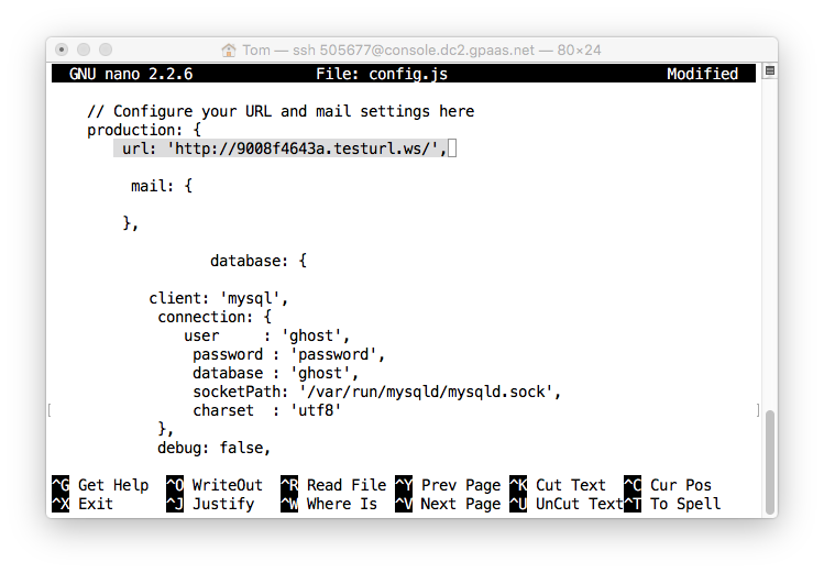 setting the url