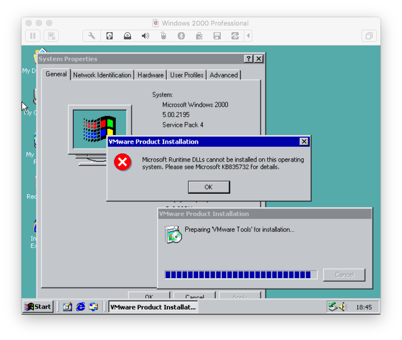Missing install of KB835732 shot