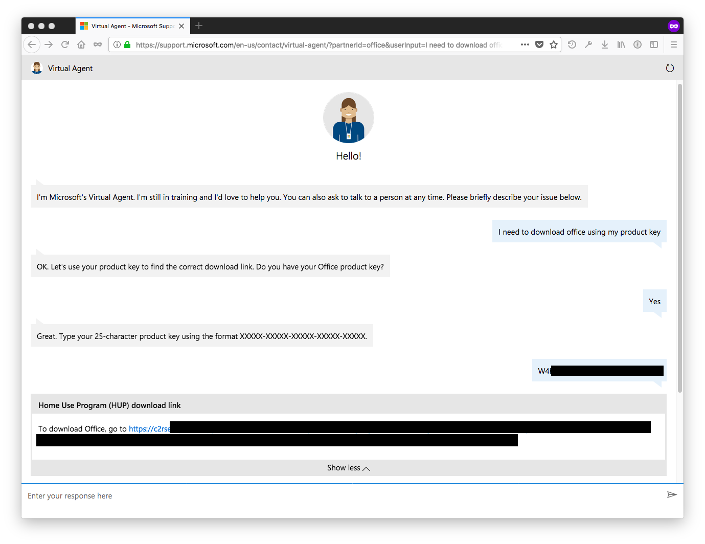 HUP recovery example